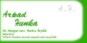 arpad hunka business card
